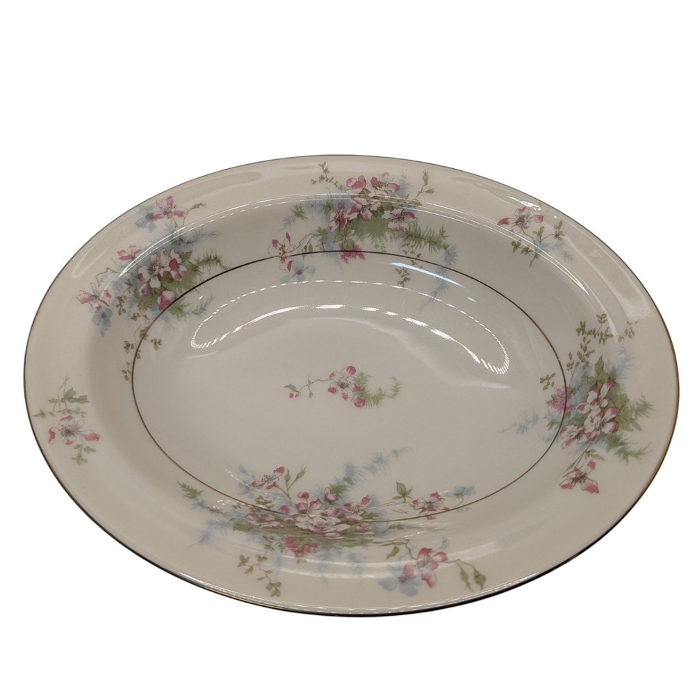 Vintage Theodore Haviland Serving Bowl Apple Blossom Oval Gold Trim New York - Picture 8 of 12